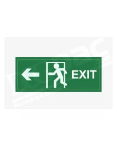 1500 Fire Exit Printed With left arrow Labels