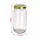 1000ml Round Glass Jar with Lug Cap, 3.8in x 7in, Pack of 20