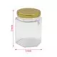 100ml Hexagonal Glass Jar with Lug Cap, 2in x 3in, Pack of 100