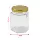 250ml Hexagonal Glass Jar with Lug Cap, 3in x 4in, Pack of 50