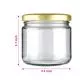 350ml Round Glass Jar with Lug Cap, 3.3in x 3.1in, Pack of 50