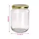 500ml Round Glass Jar with Lug Cap, 3.4in x 4.8in, Pack of 50