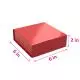 Red Collapsible Flat Rigid Gift Boxes, Gift Boxes For Presents 6in x 6in x 2in, Pack of 10