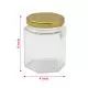 750ml Hexagonal Glass Jar with Lug Cap, 4in x 5in, Pack of 20