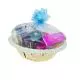 Round Twine Paper Basket with Blue Net, 15in x 15in x 4in, Pack of 10