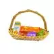 Oval Cane Basket with Handle,18in x 9in x 4in, Pack of 10