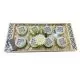 Mandala Art Crafted Gift trays with 8 Glass Jars 22in x 11in x 2in, Pack of 10