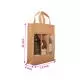 Transparent Window Beige Jute Bags, Bottle Carry Bag with Three Compartments, 12in x 4in x 14in, Pack of 10