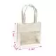 Transparent Window, Off-White Jute Bag with Shoulder Handles,11in x 6inx 11in, Pack of 10