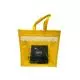 Transparent Window, Yellow Jute Bag with Lace Embroidery,11in x 6in x 11in, Pack of 10